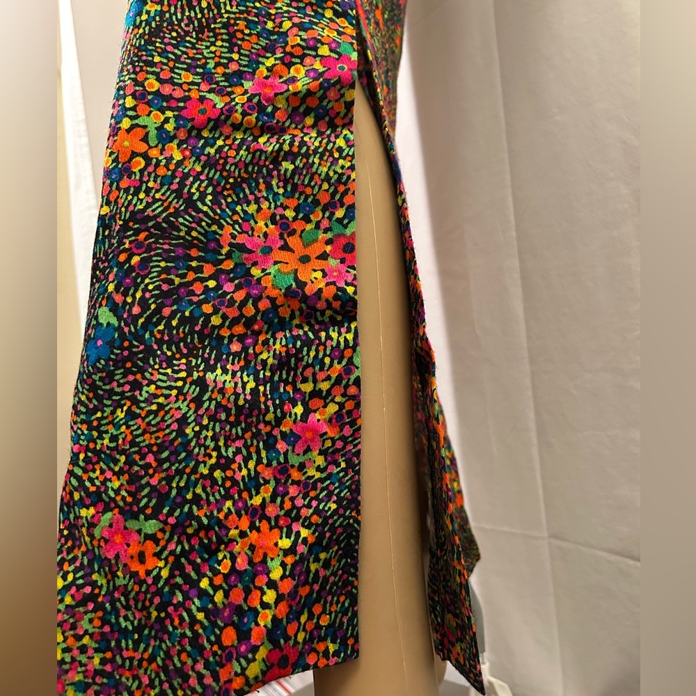 Sun Fashions of Hawaii Vintage Floral Long Sleeve Scoop Back Maxi Dress Size 8 - Picture 5 of 10